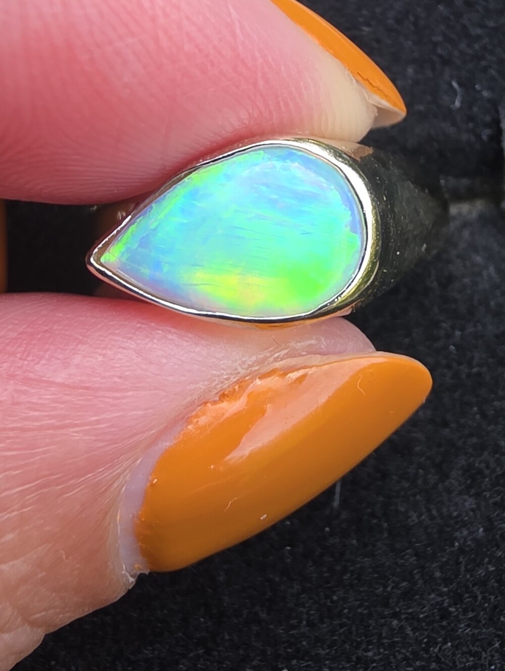 *Item Unavailable For Purchase* 14kt White Gold Ethiopian Opal & Diamond Ring - Picture 3 of 16